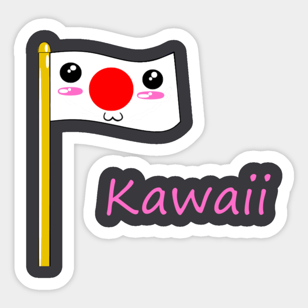 Kawaii Japanese Flag Adorable Sticker TeePublic